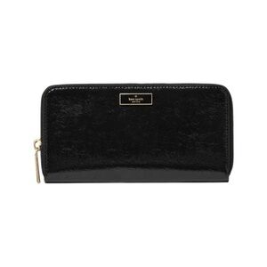 Retail $239 Kate Spade Black Bridget Crinkle Patent Large Continental Wallet